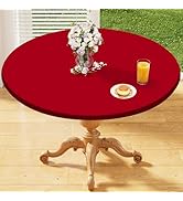 homing Round Elastic Fitted Tablecloth, Water-Resistant Fabric Tablecloths for 45"-52" Tables, Wa...
