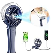 HandFan 4000mAh Misting Fan with Portable Charger, 50ml Water Tank, Rechargeable Handheld Persona...