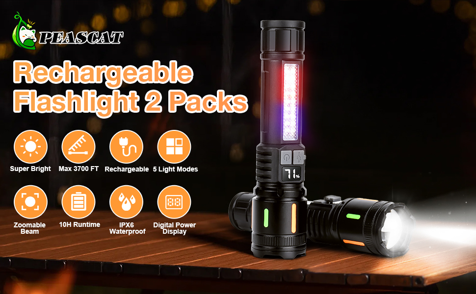 flashlights high lumens rechargeable