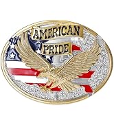 TYWestyles Belt Buckles for men women - Western Cowboy Belt Buckle American Flag and Eagle Belt B...