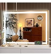 Hasipu Vanity Mirror with Lights, 28" x 20" LED Makeup Mirror, Lighted Makeup Mirror with Dimmabl...