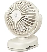 SWEETFULL Mini Clip on Fan - Portable Rechargeable Personal Fan with Strong Clamp, 3 Speeds, 11Hr...