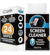 Screen Cleaner Wipes by iCloth – Individually Wrapped – Travel Size – Streak-Free – Clean Your Ph...
