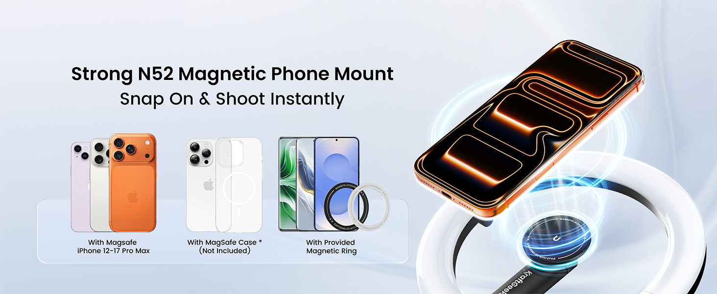 ring light with magnetic phone holder