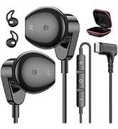 APETOO USB C Headphones for iPhone 17 16 15 Pro Max iPad, 90° Right Angle USB-C Wired Earbuds wit...