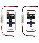 RGBZONE 2 Pack RF Wireless Remote Controller, DC5V-DC24V Single Color 5050 3528 5630 LED Strip Li...
