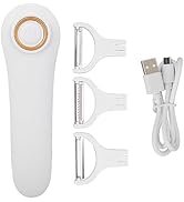 Electric Peeler Handheld USB Rechargeable Fruit Vegetables Peeler with 3 Cutter Heads for Home