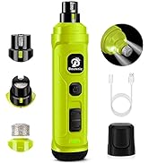 BOUSNIC Dog Nail Grinder with 2 LED Light - Super Quiet Pet Nail Grinder Powerful 2-Speed Electri...
