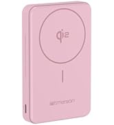 Emerson PBW1010P Power Bank, Compact Travel Ready 10,000mAh Battery Pack with Qi2 15W Wireless Ch...