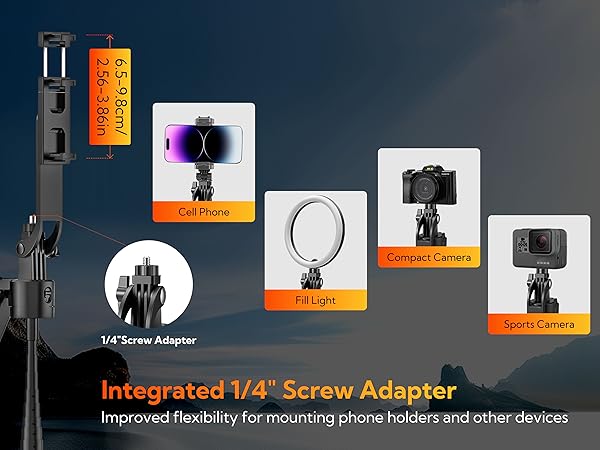 Integrated 1/4" Screw Adapter