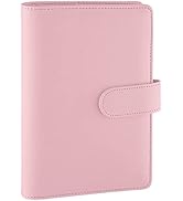 Antner A6 PU Leather Notebook Binder Refillable 6 Ring Budget Binder for A6 Filler Paper, Loose L...