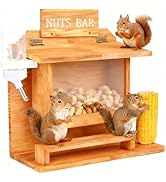 Nut Bar Squirrel Feeder, Squirrel Feeders for Outside, Squirrel Picnic Table Peanut Corn Cob Feed...