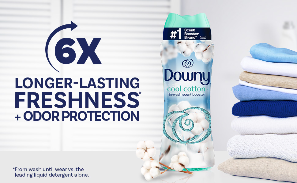 6x LONGER-LASTING FRESHNESS* + ODOR PROTECTION *From wash until wear vs the leading liquid detergent