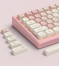 Womier Keyboard Keycaps Jelly, Clear White Key Caps 60 75 100 Percent 115 Keys, Transparent Custom C...