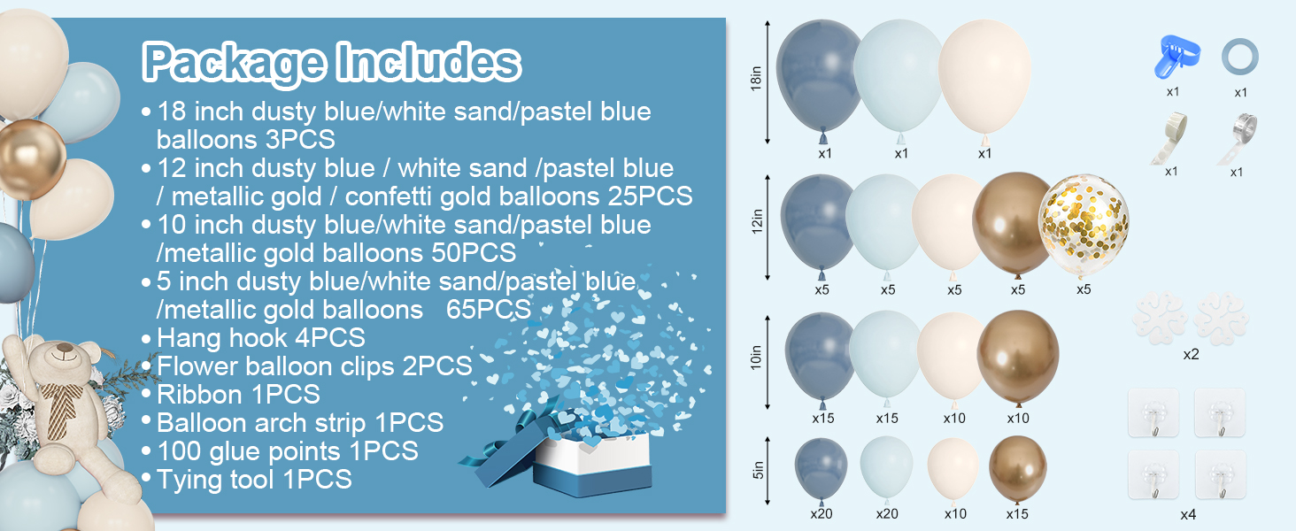  dusty blue balloon arch kit