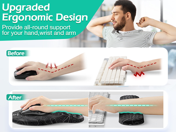 ergonomic keyboard wrist rest &amp; mouse pad set