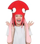 COZYMATE Funny Hats for Adults Squid Octopus Hat for Halloween Christmas Food Costume Party Supplies