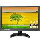 Haiway 14 Inch Security Monitor, 1366x768 Resolution Small PC Monitor Built-in Speakers with HDMI...