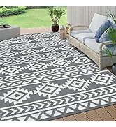 Pauwer Outdoor Rug 9'x12' Waterproof for Patios, Reversible Outdoor Plastic Straw Rug, Indoor Out...