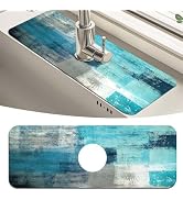 MCALK Turquoise Kitchen Sink Faucet Mat Splash Guard, Absorbent Quick-Dry Kitchen Sink Mat - Idea...