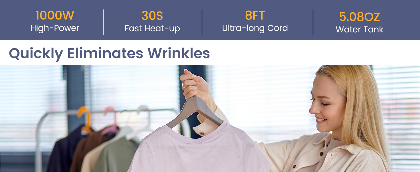 Quickly Eliminates Wrinkles