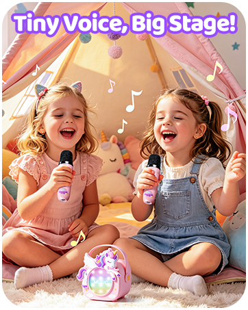 kids karaoke machine for kids microphone mini unicorn gifts for girls 4-6 gifts for 4 year old girl