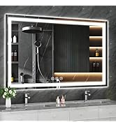 Koonmi 60"x36" LED Mirror for Bathroom, 90CRI Anti-Fog Vanity Mirror with Front and Backlight, Sh...