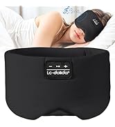LC dolida Sleep Mask with Bluetooth Headphones, Soft Ice Silk Eye Mask for Sleeping Side 5.4 Blue...
