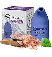 Nevlers Himalayan Salt Inhaler w/ 6 Oz Coarse Organic Himalayan Pink Salt |Cobalt Blue Ceramic Po...