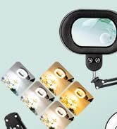 KMDES 12X &amp; 30X 3 Setion Long Arm Magnifying Glass with Light and Stand, Workbench Magnifying Lam...