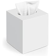 Tissue Box Cover, Square Modern Facial Acrylic Tissue Holder Napkin Dispenser Accessories for Bat...