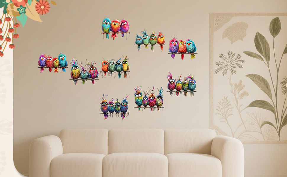 GA-Colorful Birds Vinyl Decals