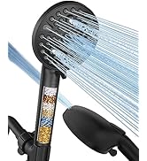 MakeFit Handheld Shower Head with Filter Matte Black - High Pressure 10 Spray Modes Filtered Show...