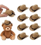8 Pcs Mini Cowboy Hats 3.34 Inch Tiny Western Style Cowboy Hats for Dolls - Miniature We...