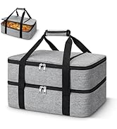 Coobiiya Insulated Casserole Carrier – Portable Tote for Hot or Cold Food, Warmer &amp; Cooler Bag Lu...