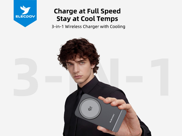 3-in-1 Foldable Wireless Charger Stand for Samsung Galaxy Phone &amp; Watch, Travel Desk Android