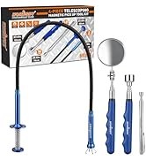 HORUSDY 4PCS Telescoping Magnetic Pick Up Tool Kit, Magnetic Sweepers Set with 360° Inspection Mi...