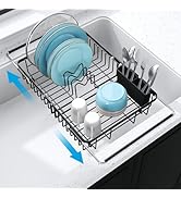 JASIWAY in Sink Dish Drying Rack, Expandable Stainless Steel Dish Drainers for Kitchen Sink, Over...