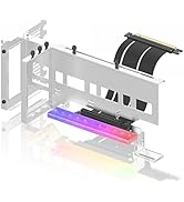 EZDIY-FAB Vertical PCIe 4.0 GPU Mount Bracket Graphic Card Holder with 5V 3 Pin ARGB LED Module, ...