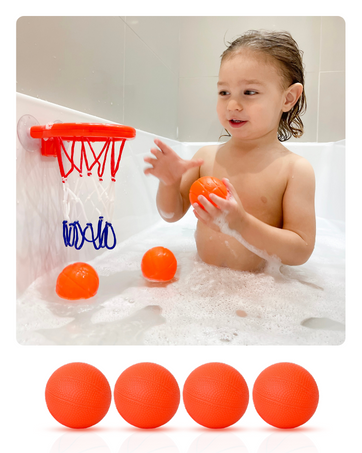 bath toys bathtub basketball hoop for toddler kid boy and girl fun play water toy bathtime 4 balls