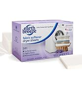 Earth Breeze Fabric Softener Dryer Sheets – Lavender, Hypoallergenic, No Harsh Chemicals, Safe In...