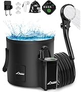 WADEO Portable Shower for Camping, Outdoor Electric Shower Rechargeable Pump with 20L Collapsible...