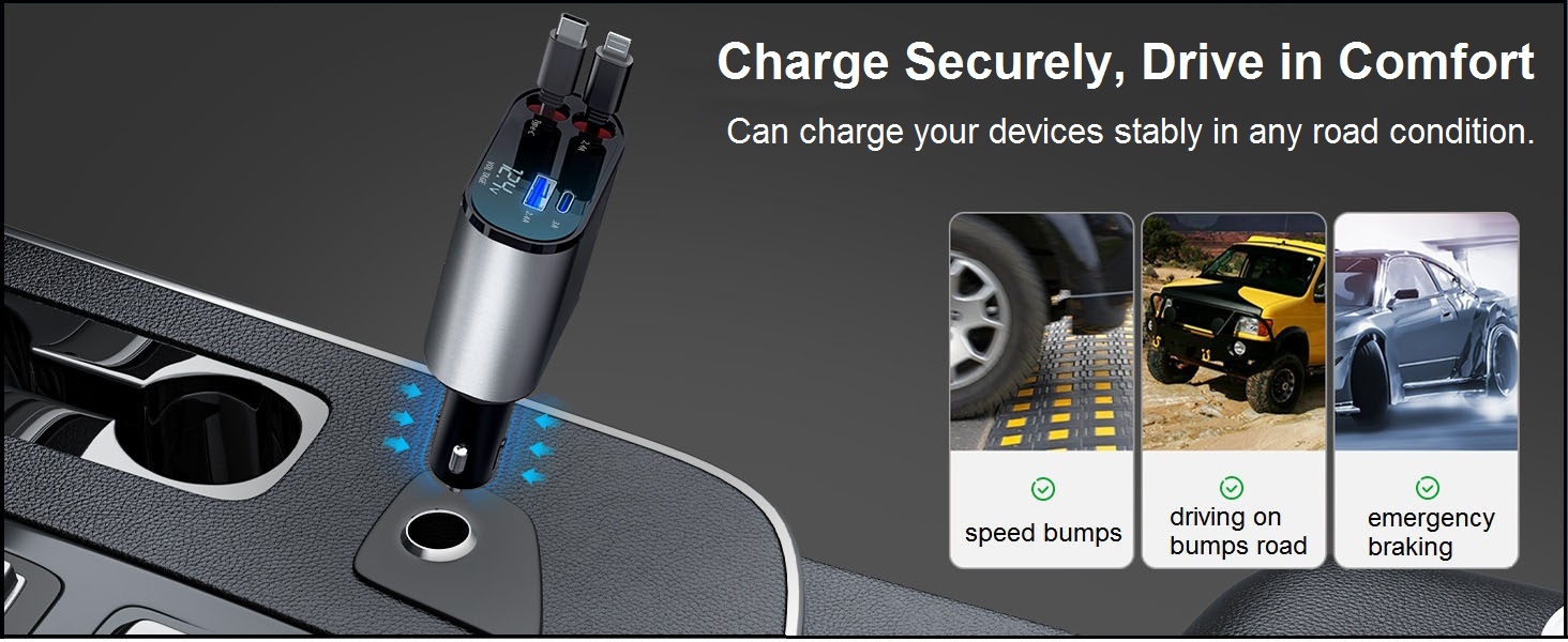 retractable car charger usb