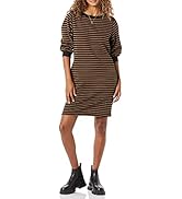 Essentials womens Fleece Blouson Sleeve Boatneck Sweatshirt Dress (Available in Plus Size)