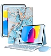 LAMA Wireless Keyboard Case with Mouse for iPad 10th Generation 10.9" 2022 (A2696/A2757/A2777), S...