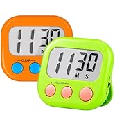 Timer for Kids Teachers Digital Kitchen Timers for Cooking Large Magnetic Classroom Timer 2Pack-O...