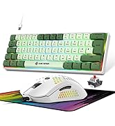 Magic-Refiner 60% Mechanical Gaming Keyboard and Mouse,Wired Compact PC Keyboard with Red Switch,...