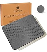 Stone Dish Drying Mat for Kitchen Counter – Diatomaceous Earth Drying Mat | Fast-Absorbing, Minim...