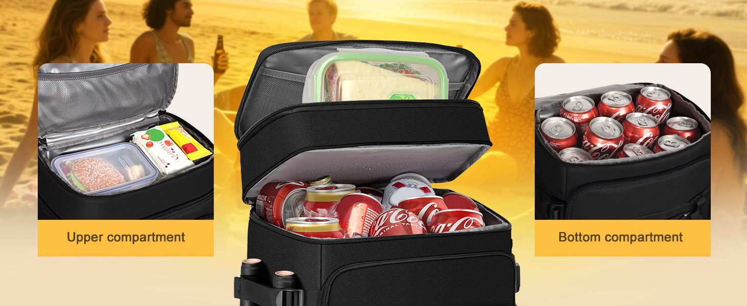 MIYCOO double-layer cooler backpack is leakproof, waterproof, and easy to clean for daily use.