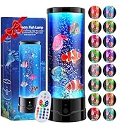 LED Aquarium Bubble Fish Tank Lamp, Birthday Christmas Gifts for Adults Kids Teens, Relaxing 16 C...